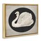 Stupell Industries Vintage Swan in Rounded Oval Floating Frame By Lettered and Lined